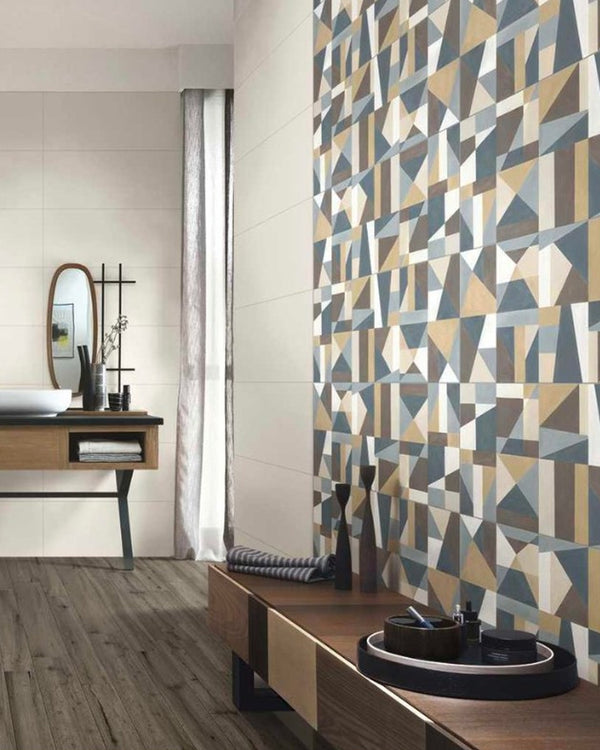 Marazzi Colorplay piastrella decoro Cream Tiles 30x90 cm bicottura