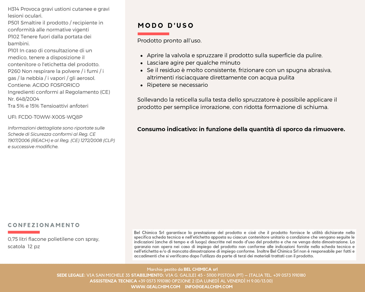 Geal - Decalcarizzante disincrostante con schiuma attiva 750 ml