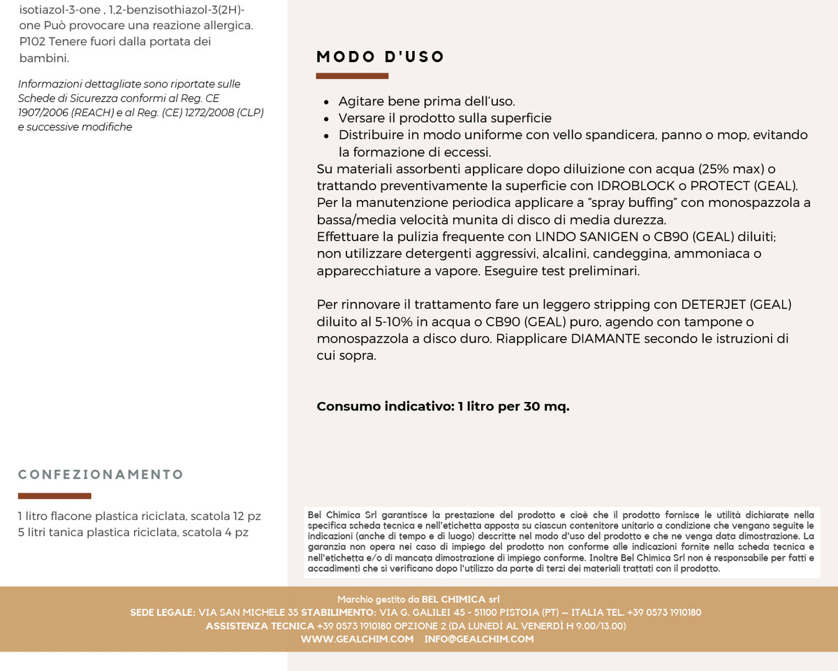 Geal Diamante rigenerante lucidante antiusura superfici dure 1L