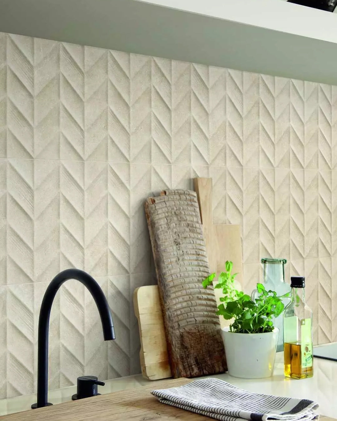 Marazzi - Dover piastrella struttura Beige Spike 3D 30x90 cm - M13O