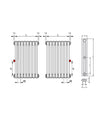 Zehnder Charleston EasyAccess 3 colonne H 2000 12 elementi mm bianco sinistro