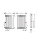 Zehnder Charleston EasyAccess 3 colonne H 2000 12 elementi mm bianco sinistro