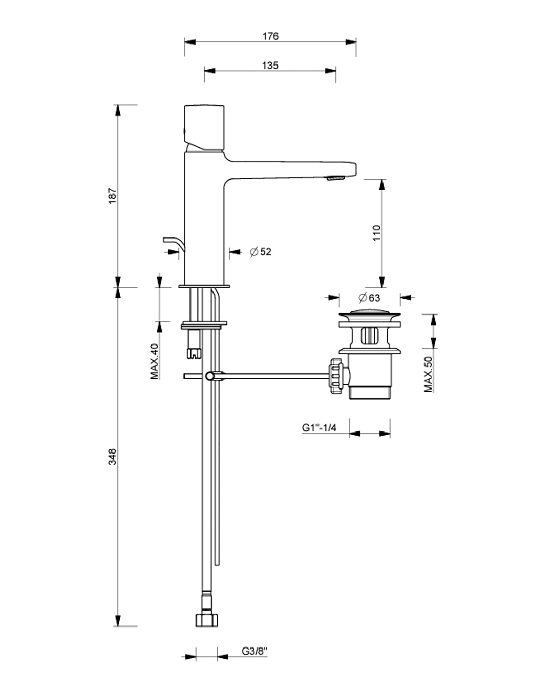 Fantini Lamè Miscelatore per lavabo con scarico cromo - 2402M004F