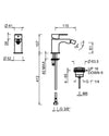 Fantini Myo Miscelatore per bidet con scarico click clack cromo
