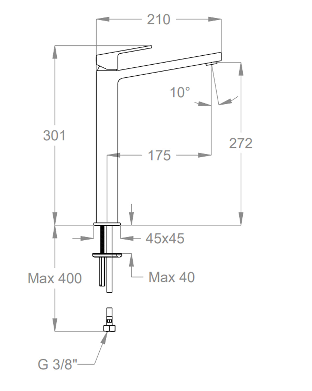 FIR - ITALIA Kelio 63 Miscelatore alto lavabo senza scarico cromo - 63115001000