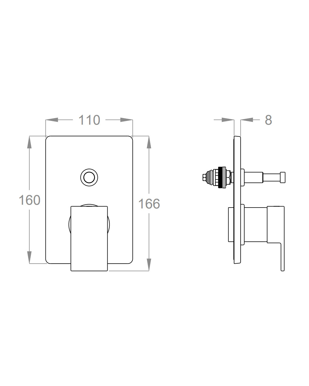 FIR - ITALIA Kelio 63 External part of 2-way shower mixer chrome - 63541781000