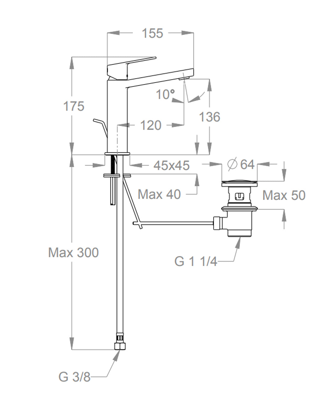 FIR - ITALIA Doda 67 Miscelatore lavabo con scarico cromo - 67112011000