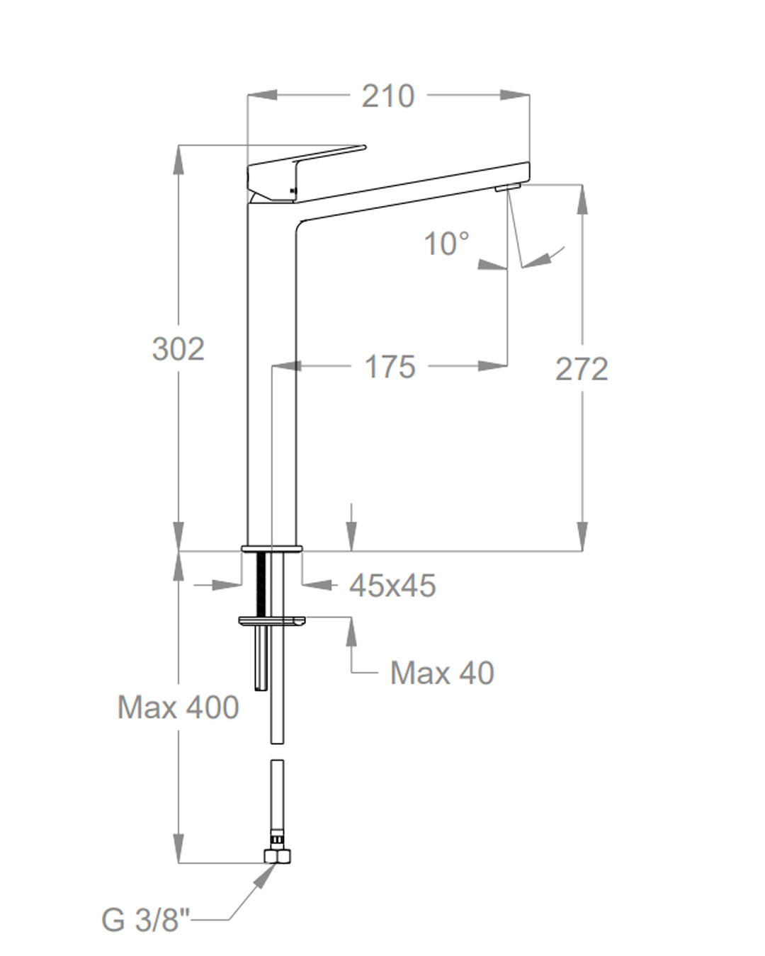 FIR - ITALIA Doda 67 Miscelatore alto per lavabo cromo - 67115001000