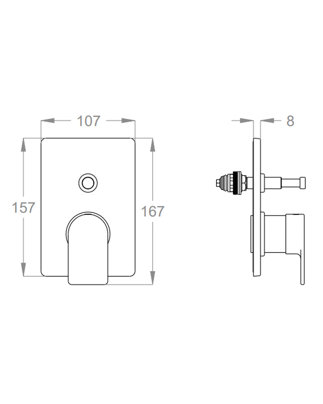 FIR - ITALIA External part of 2-way shower mixer chrome - 67541781000