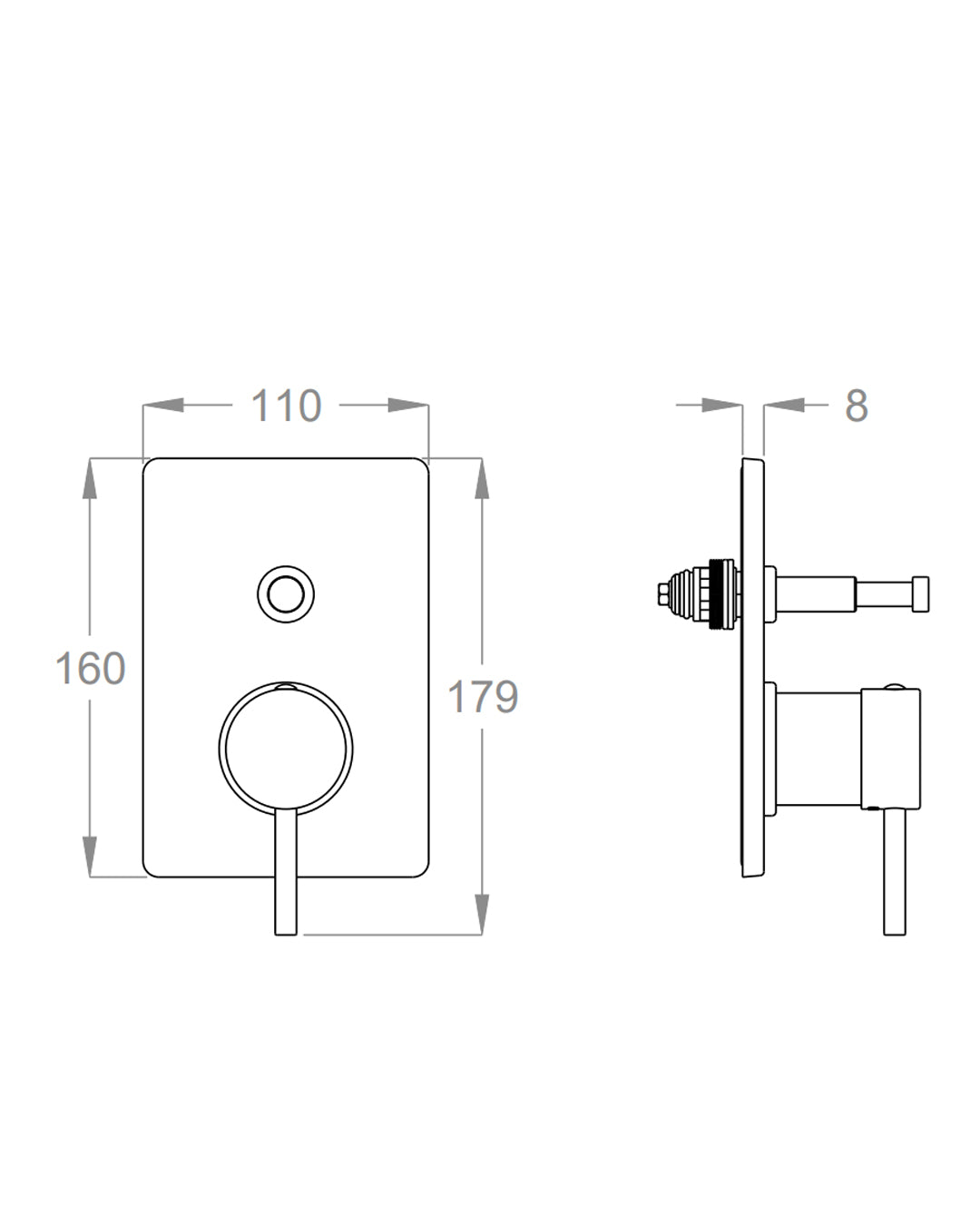 FIR - ITALIA Cleo 84 External part 2-way shower mixer chrome - 84541781000