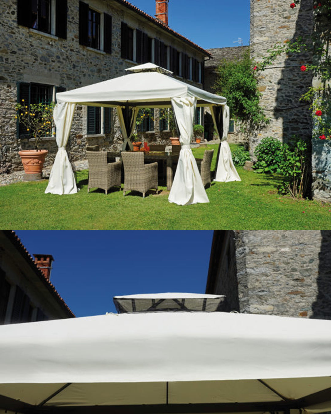 MOIA - Gazebo 3x3 in alluminio con copertura ecrù - GAZ 035