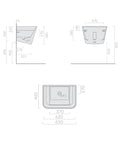 Galassia Meg 11 Lavatoio sospeso 65x46 cm bianco ceramica