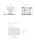 Galassia Meg 11 Pro kit vaso e bidet a pavimento con copriwater avvolgente
