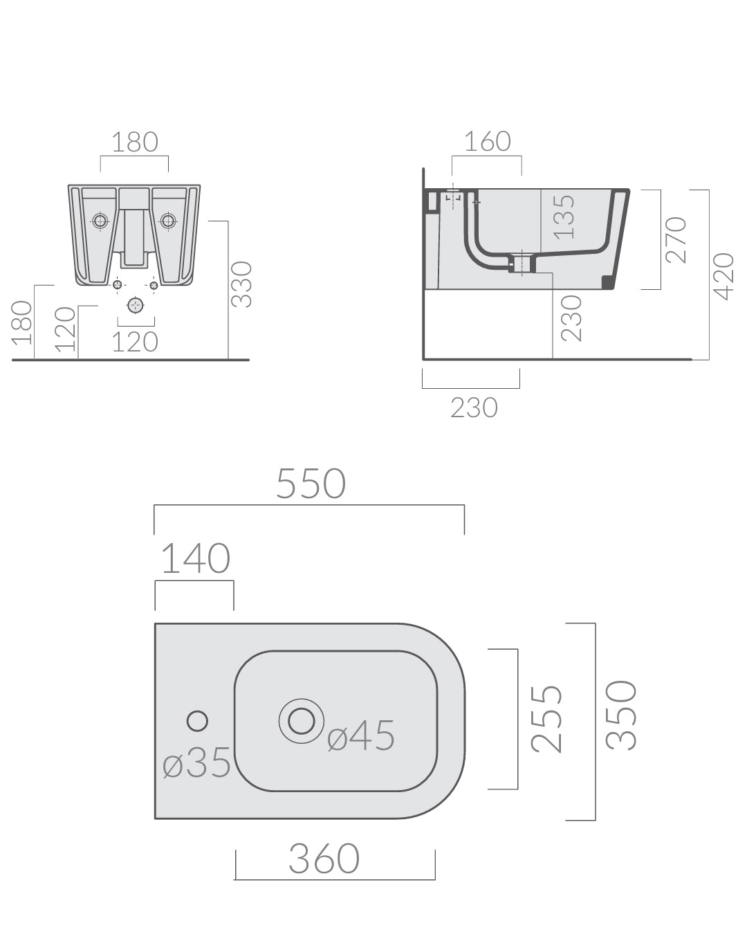 Galassia - Meg11 Pro Bidet sospeso 55x35 cm bianco - 5412