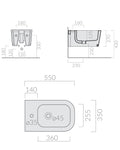 Galassia Meg 11 Pro bidet sospeso 55x35 cm bianco ceramica