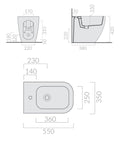 Galassia Meg 11 Pro kit vaso e bidet a pavimento con copriwater slim