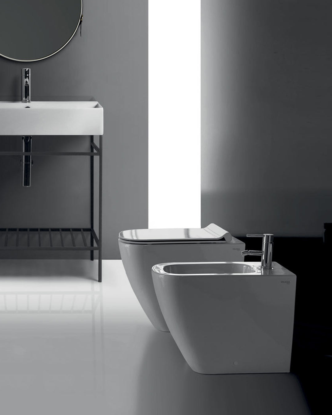 Galassia Meg 11 Pro kit vaso e bidet a pavimento con copriwater slim