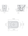 Galassia Meg 11 Pro WC a pavimento senza brida 55x35 cm bianco lucido