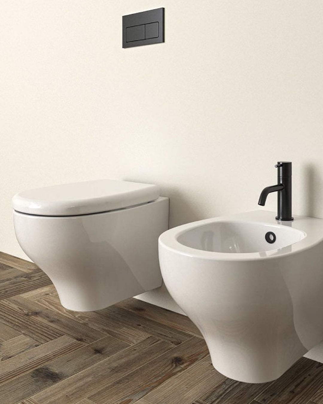 Galassia Eden kit vaso e bidet sospesi con copriwater avvolgente