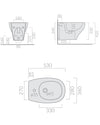 Galassia Eden kit vaso e bidet sospesi con copriwater avvolgente soft close