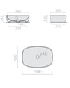 Galassia Dream lavabo da appoggio 50x38 cm bianco ceramica