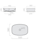 Galassia Dream lavabo da appoggio 50x38 cm bianco ceramica