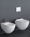 Galassia Dream kit vaso e bidet sospesi bianco matt con copriwater slim soft close