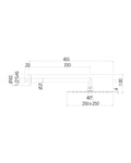 Bossini Tetis soffione doccia 250x250 mm con braccio 350 mm cromo