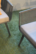 Set giardino Rope alluminio e corda tessuto grigio 3 posti
