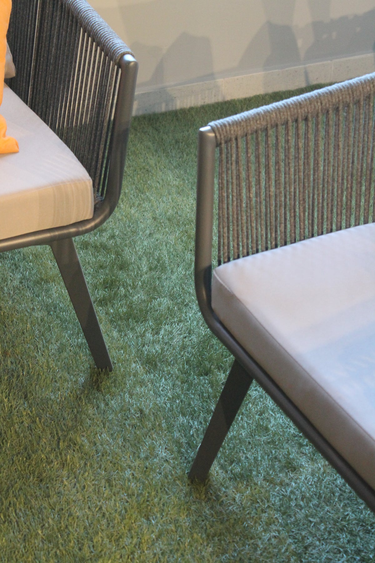 Set giardino Rope alluminio e corda tessuto grigio 3 posti