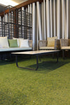 Set giardino Rope alluminio e corda tessuto beige 3 posti