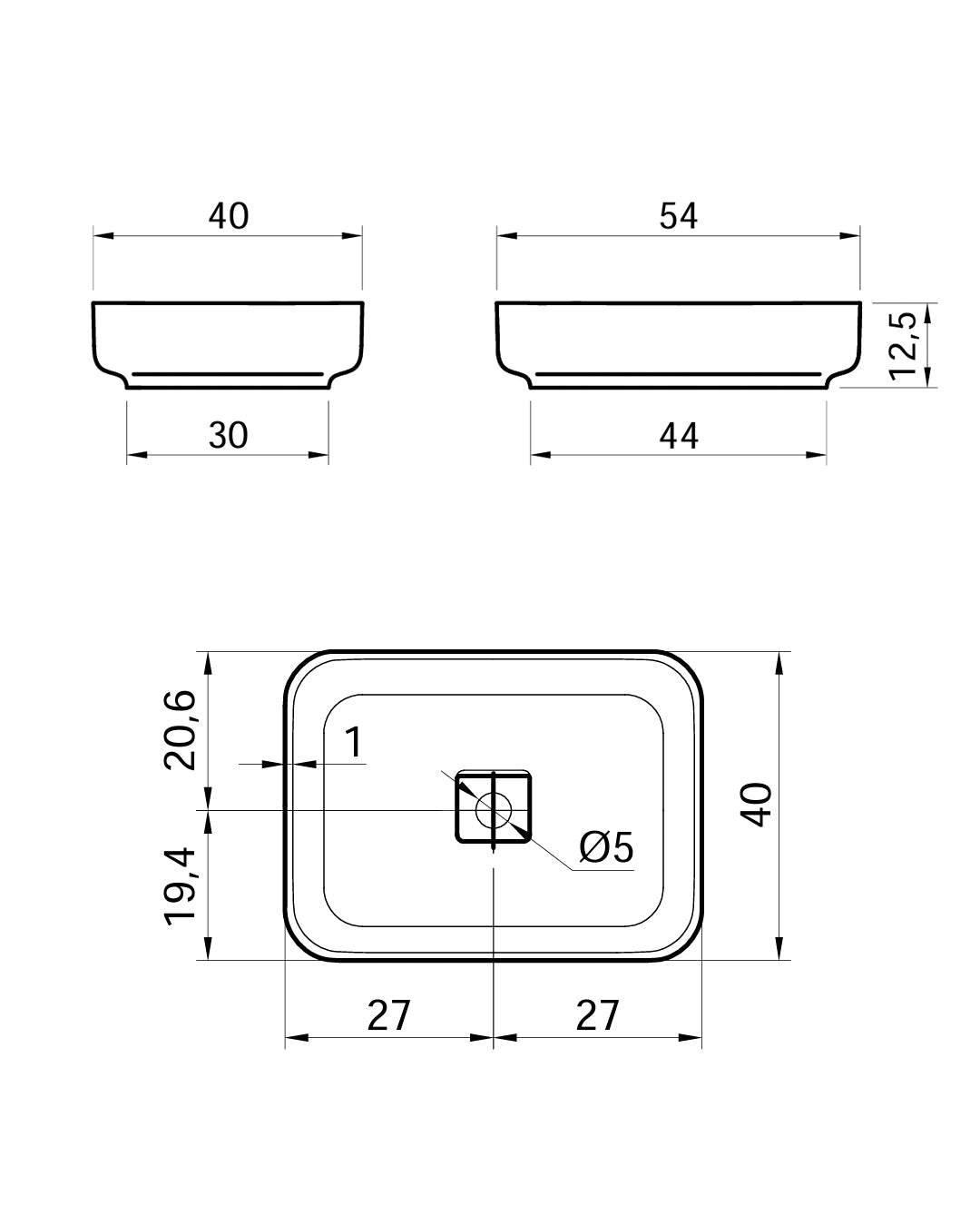 Antonio Lupi - Bolomood54 Lavabo da appoggio 54x40 Flumood