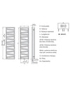 Zehnder Ribbon scaldasalviette Black MATT 180x50 design moderno