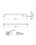 Thermomat – Maniglione lineare a parete bianco 90 cm