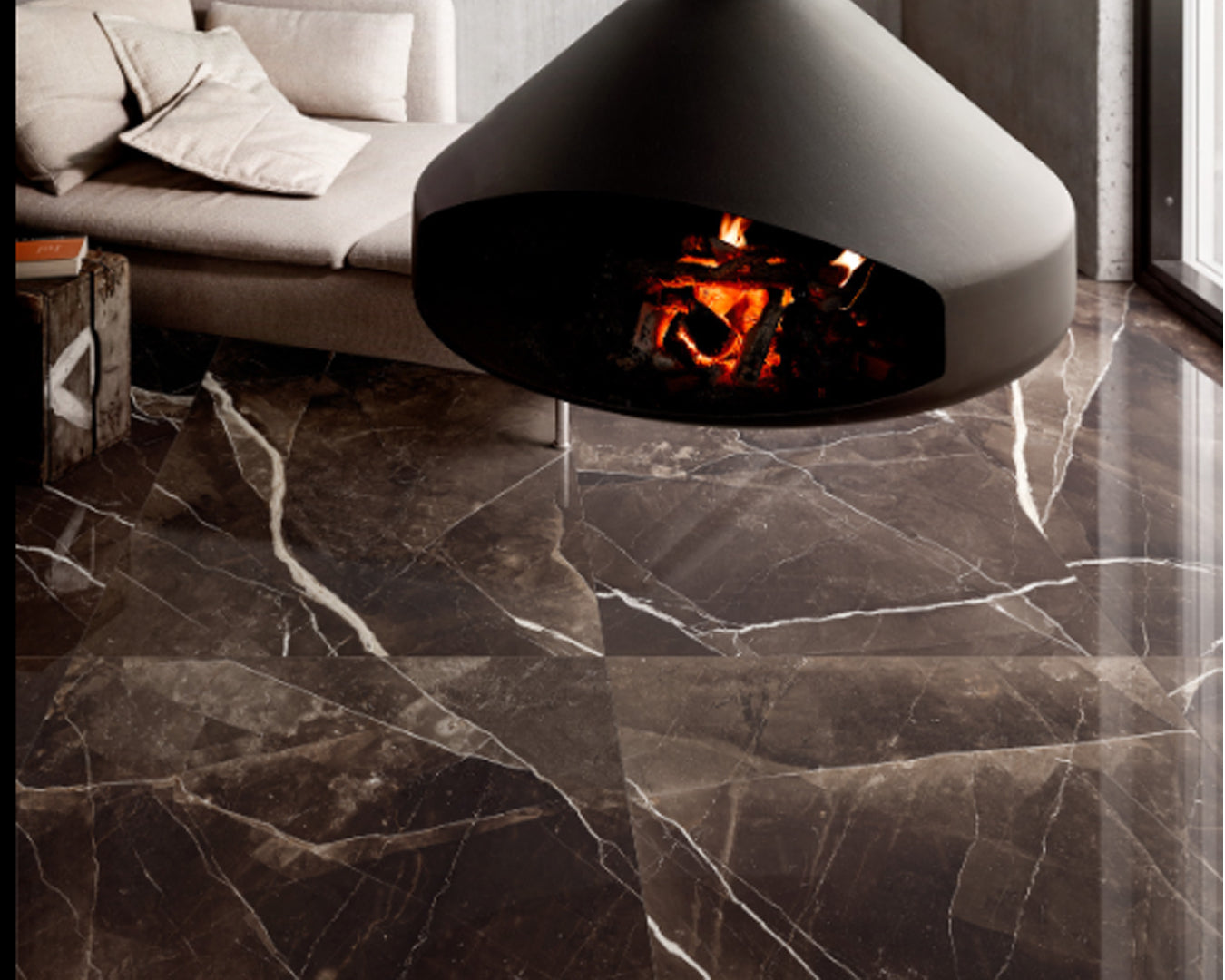 Marazzi Allmarble Calacatta Black piastrella gres effetto marmo Lux 60x120