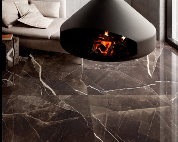 Marazzi Allmarble Calacatta Black piastrella gres effetto marmo Lux 60x120