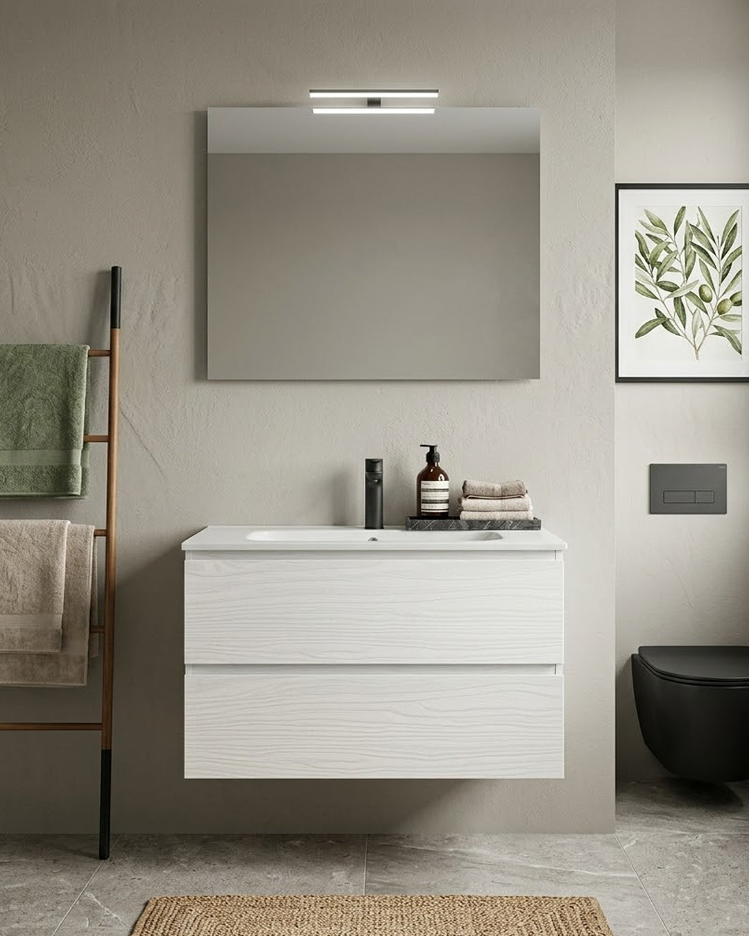 Mobile bagno Qubo2 Hafro Gruppo Geromin finitura Millennium