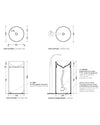 Lavabo a colonna Flaminia Monotwin Slim con scarico a parete