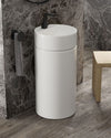 Lavabo freestanding Flaminia Monotwin Slim con scarico a pavimento