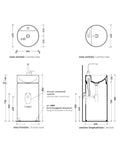 Lavabo freestanding Flaminia Monotwin Slim con scarico a pavimento