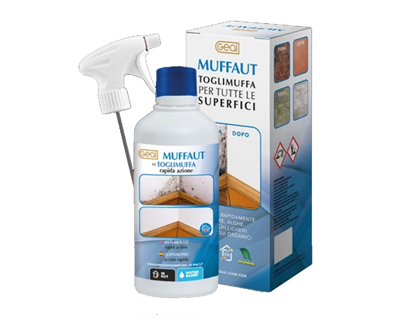 Geal Muffaut togli muffa rapido per interni ed esterni 0,75 lt