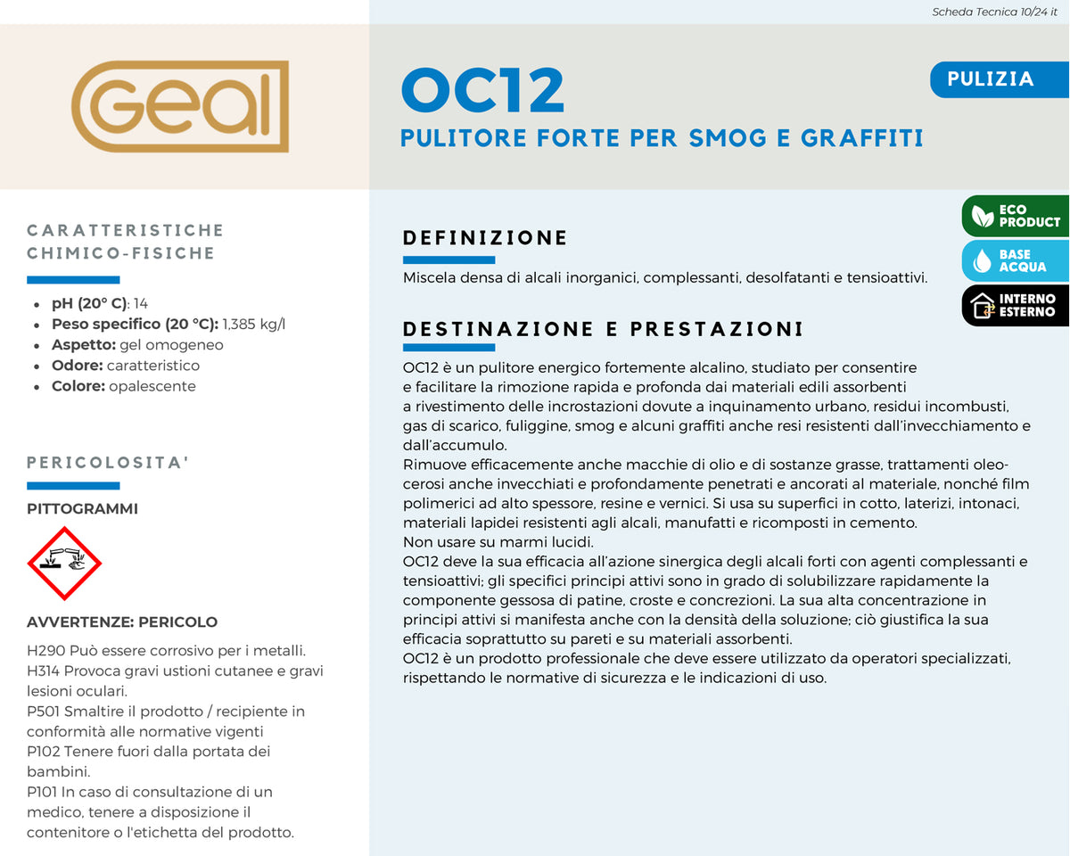 Geal OC12 pulitore forte per smog e graffiti 5 L
