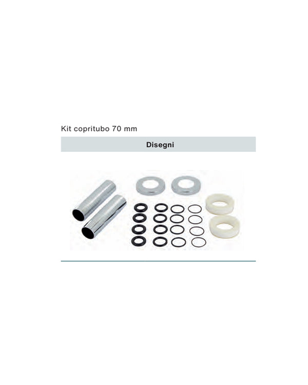 Kit copritubo 70 mm Cromo per termoarredi e scaldasalviette