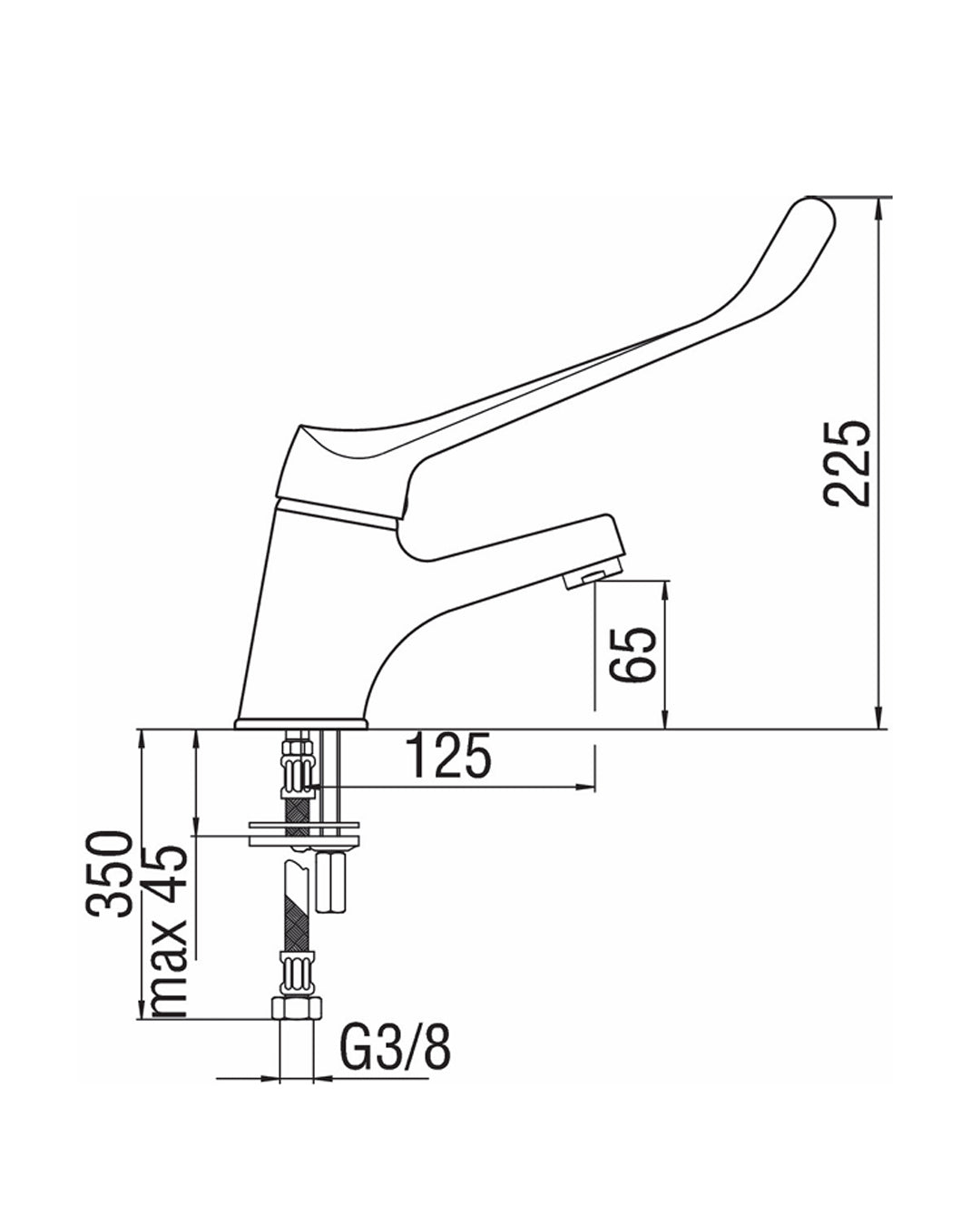 Nobili – Lavabo monocomando cromo lucido senza scarico