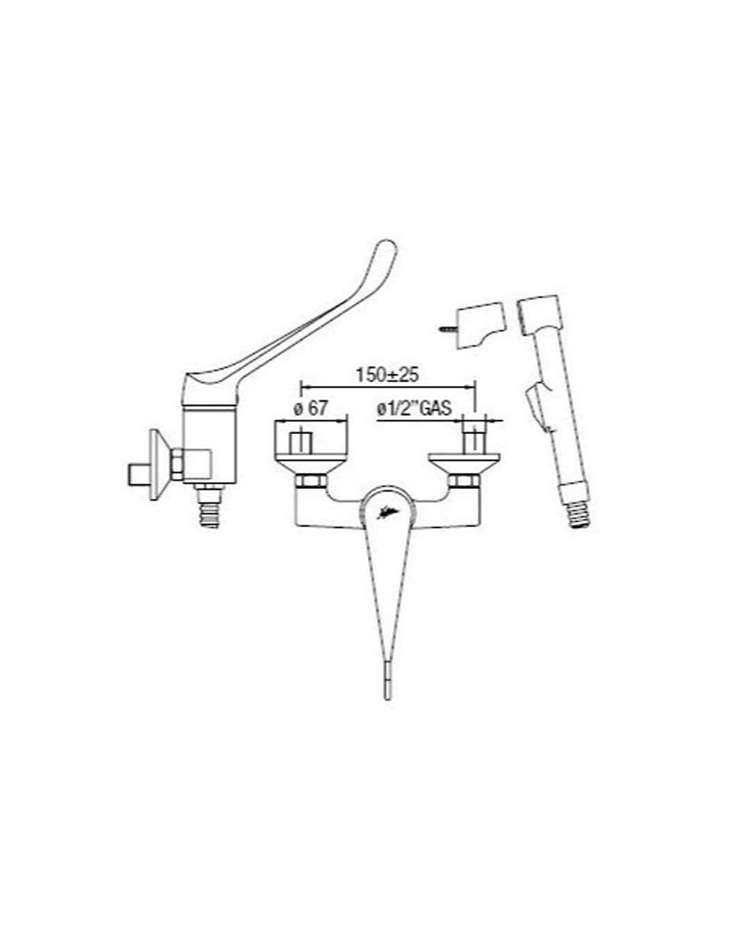 Nobili – Miscelatore monocomando WC/bidet leva clinica cromo