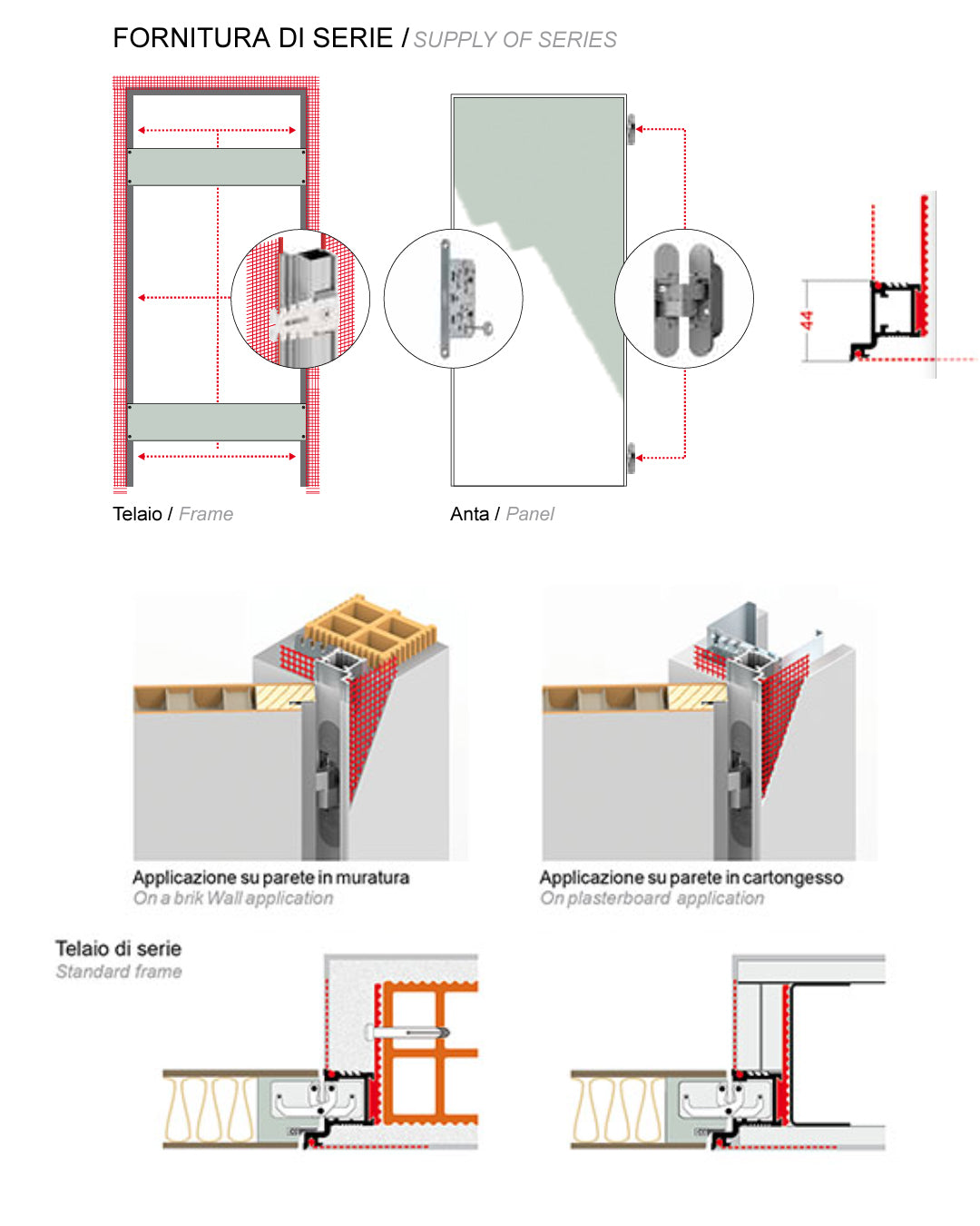 RoyalPat - Mya Flush-to-the-wall swing door with frame 78X215 - MY7815