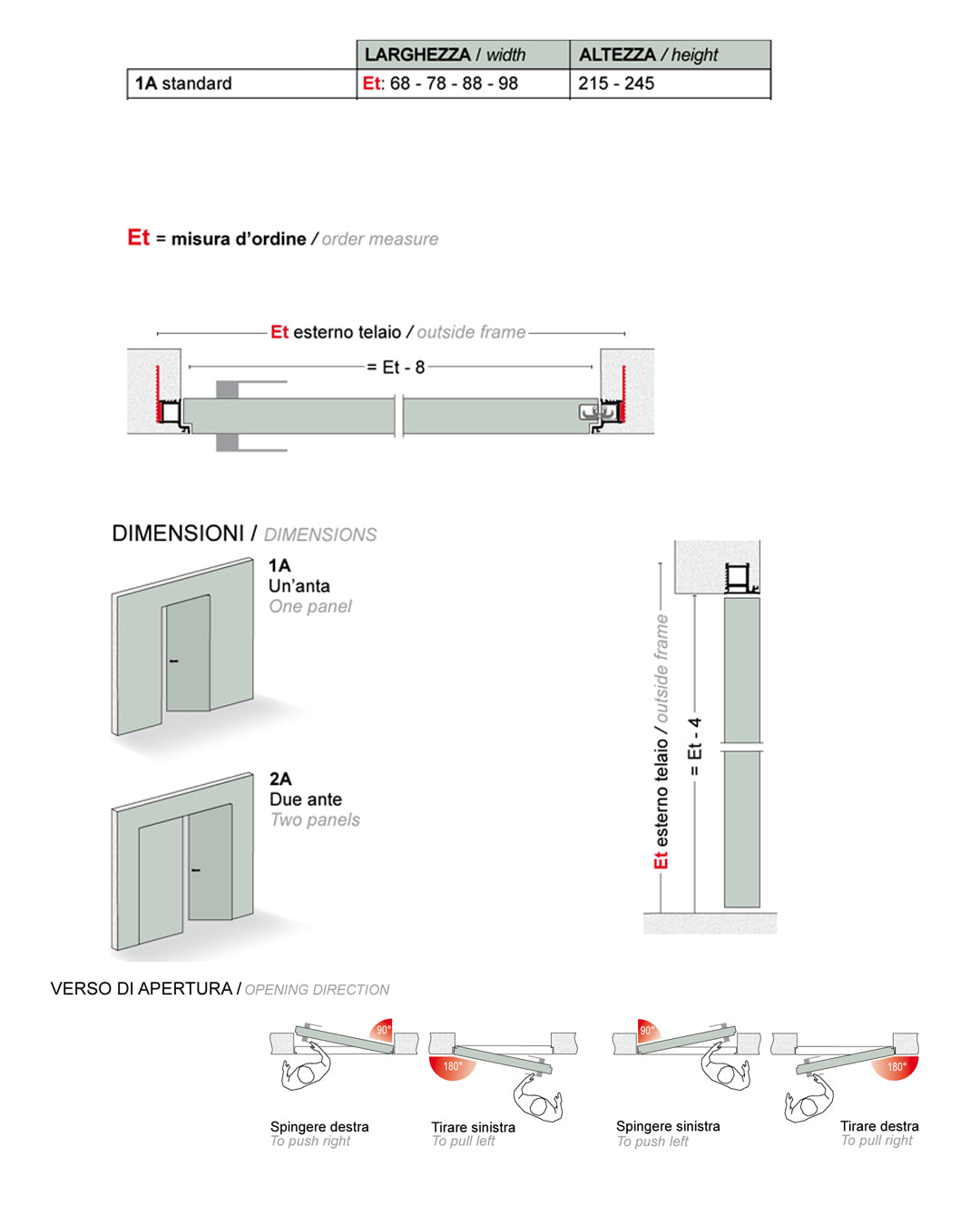 RoyalPat - Mya Flush-to-the-wall swing door with frame 68X215 - MY6815