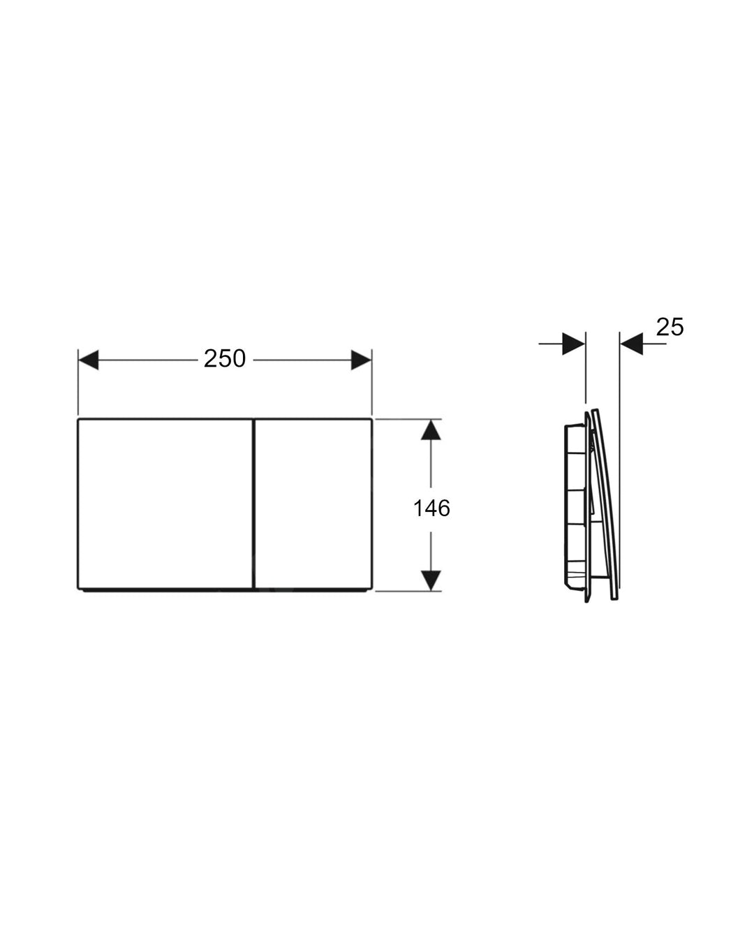 Geberit - Sigma70 New (2023) Brushed Stainless Steel Plate - 115.622.FW.1