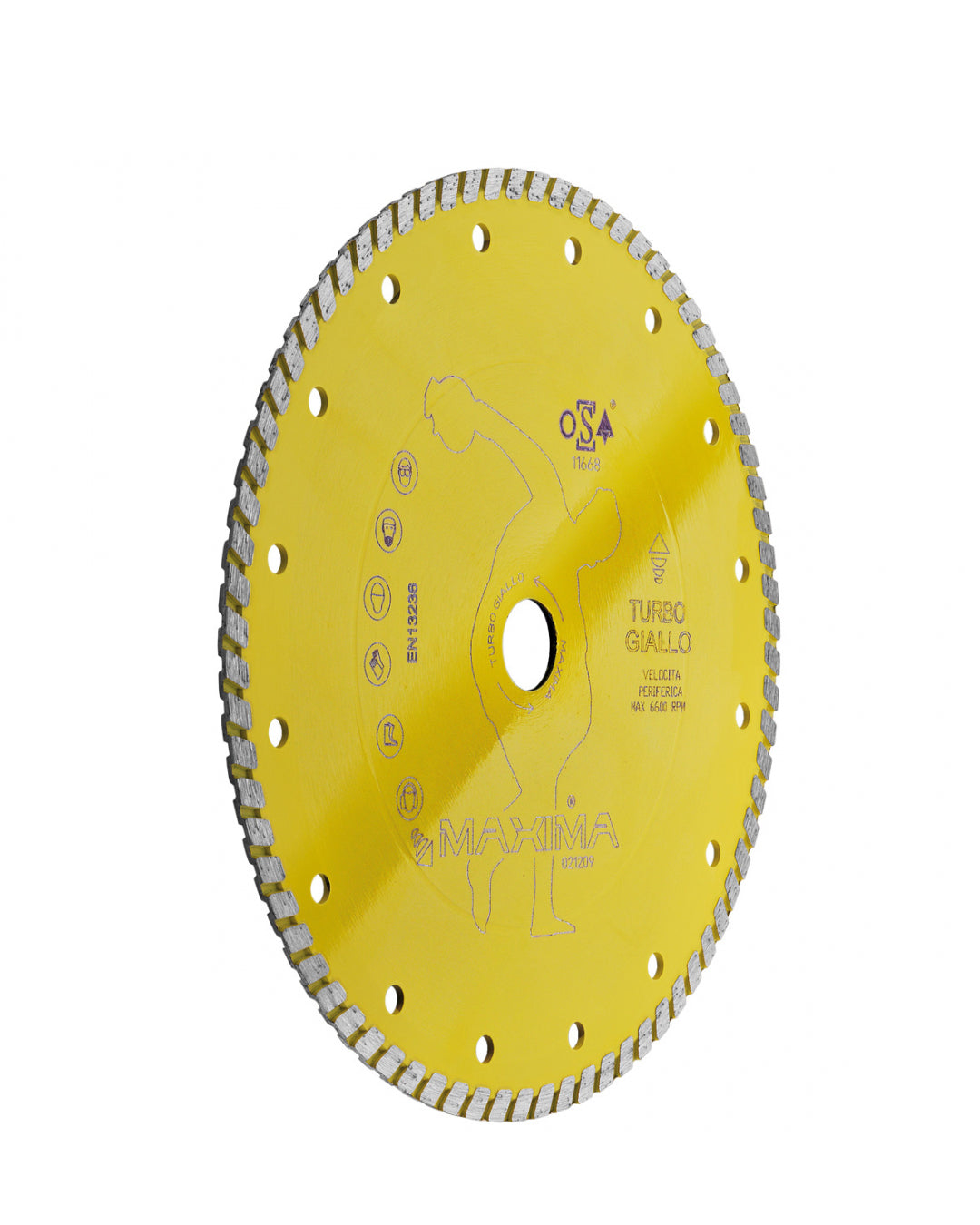 Maxima Disco Turbo Giallo Ø 115 diamantato per materiali edili