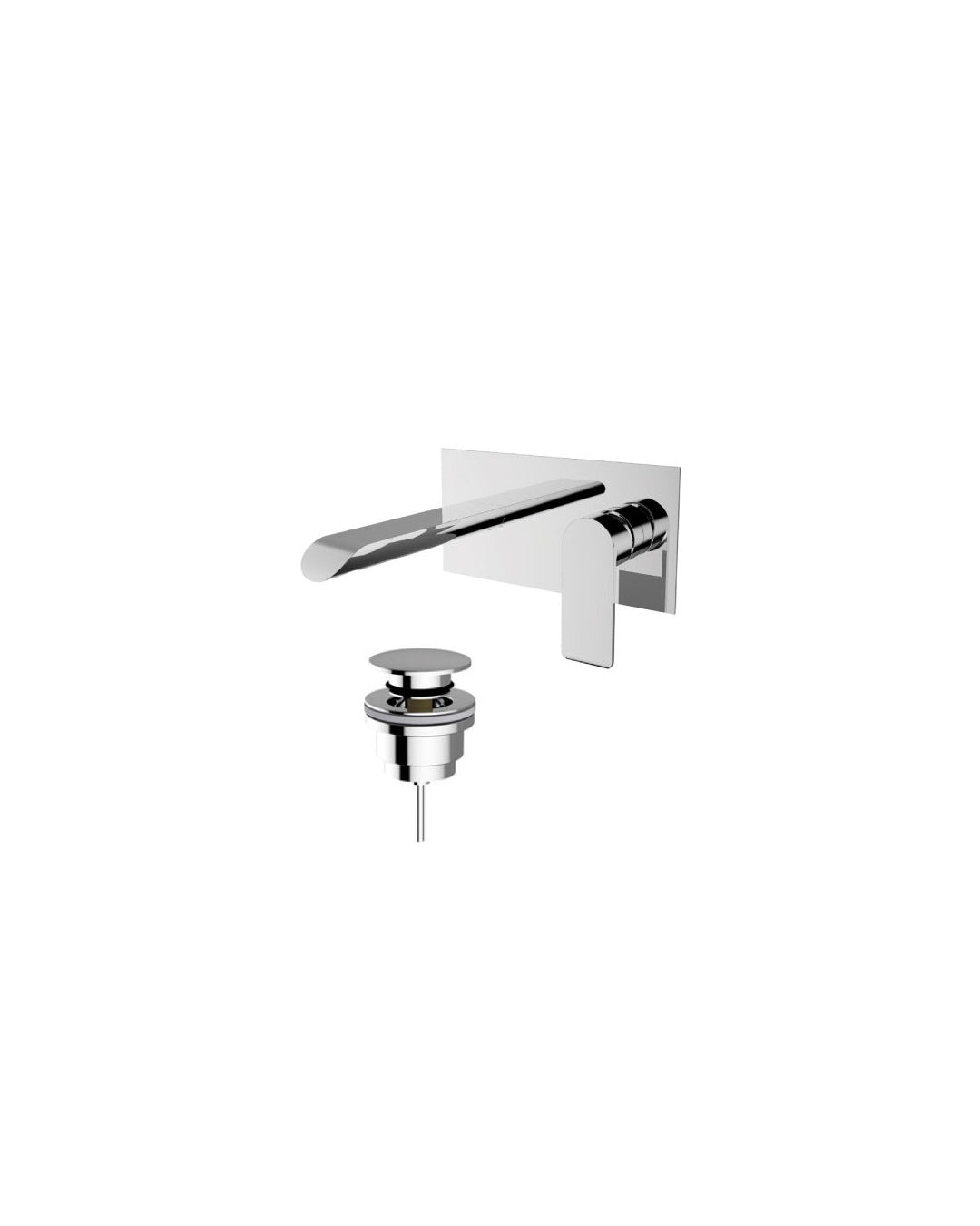 Teorema - XS Miscelatore per lavabo a incasso con scarico click clack cromato - 8X314110X41